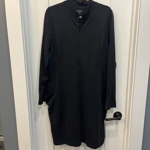 Athleta Delancey Skyline Black UPF 50+ Sculptek‎ Dress Long Sleeves Size 1X Zip